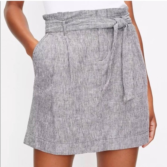 J. Crew Black and White Striped A-Line Skirt - Picture 1 of 4